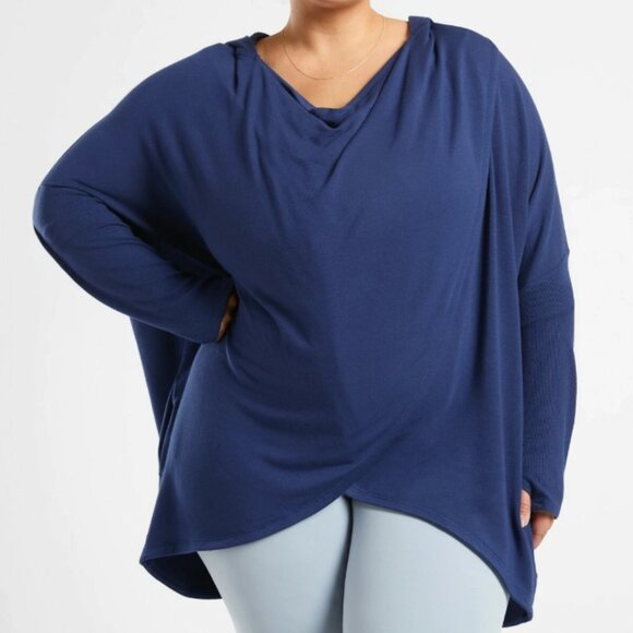 Athleta Tops - Athleta Purana Wrap Sweatshirt Enchanted Blue Plush Nirvana Soft Cozy